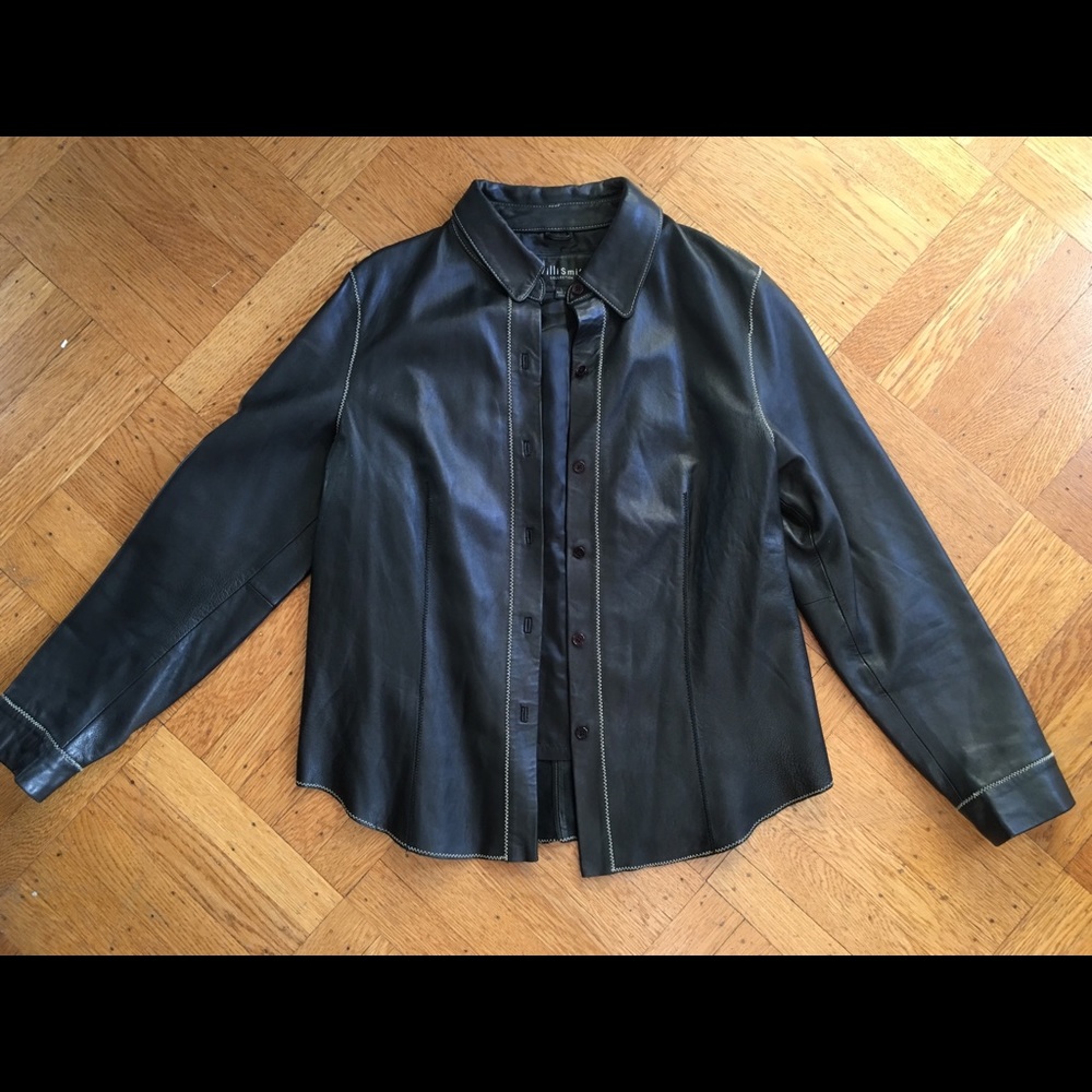 WILLI SMITH COLLECTION Black Leather Shirt